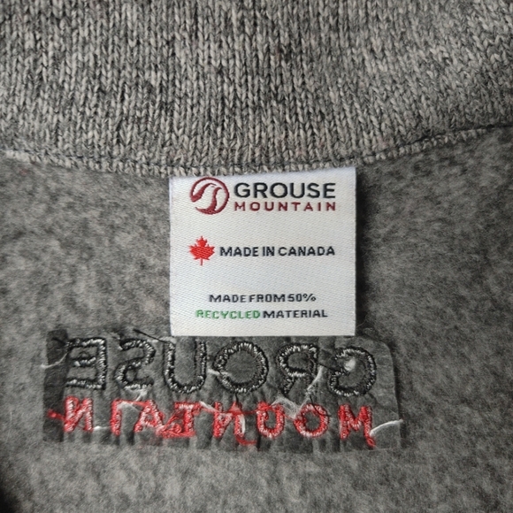 Grouse Mountain Men's Fleece Jacket Size Medium Full Zip Eco Gray Made in Canada - Picture 7 of 16